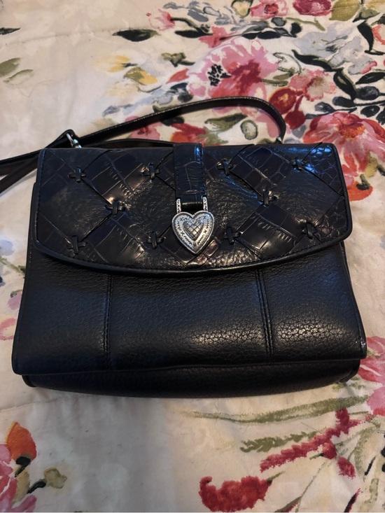 Brighton Handbags - Brighton Black Quilted Heart-Lock Crossbody Bag